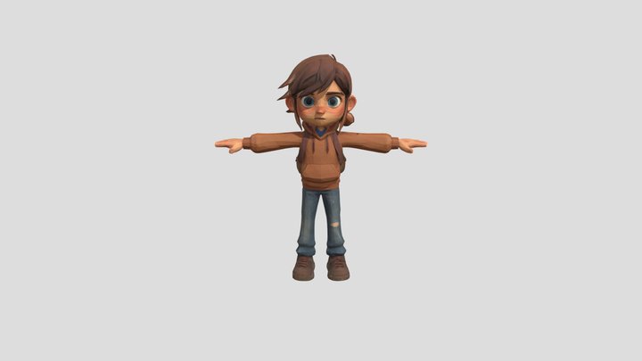 Ellie in Cartoon Style the last of us 3D Model