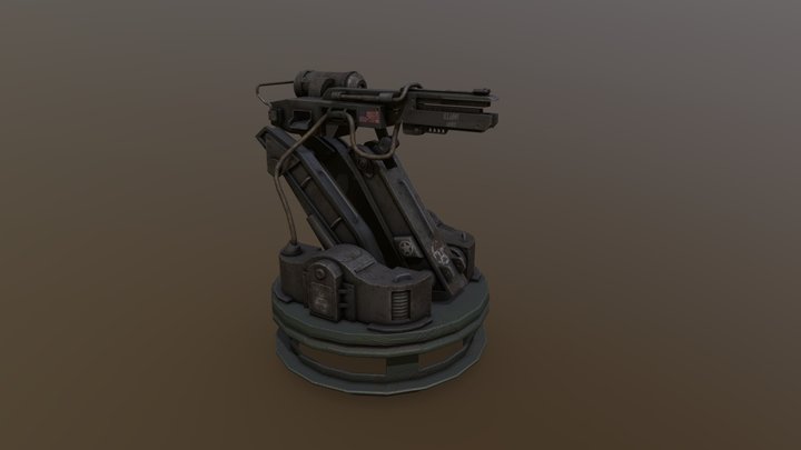 Sci-fi War Turret 3D Model