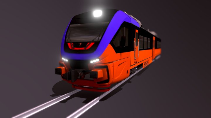 Newest diesel train RA-3 "Orlan" 3D Model