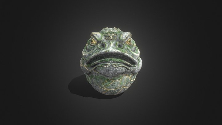 Gold Toad Idol 3D Model