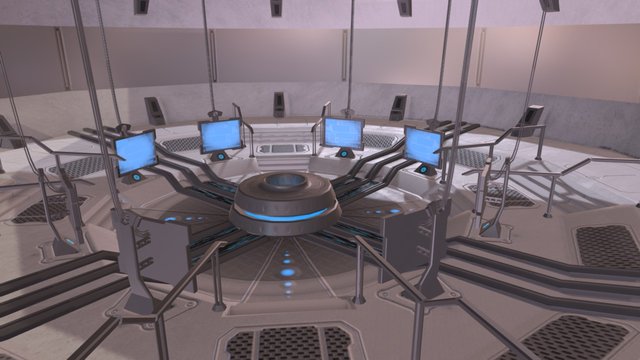 Sci-Fi Spaceship Bridge 3D Model