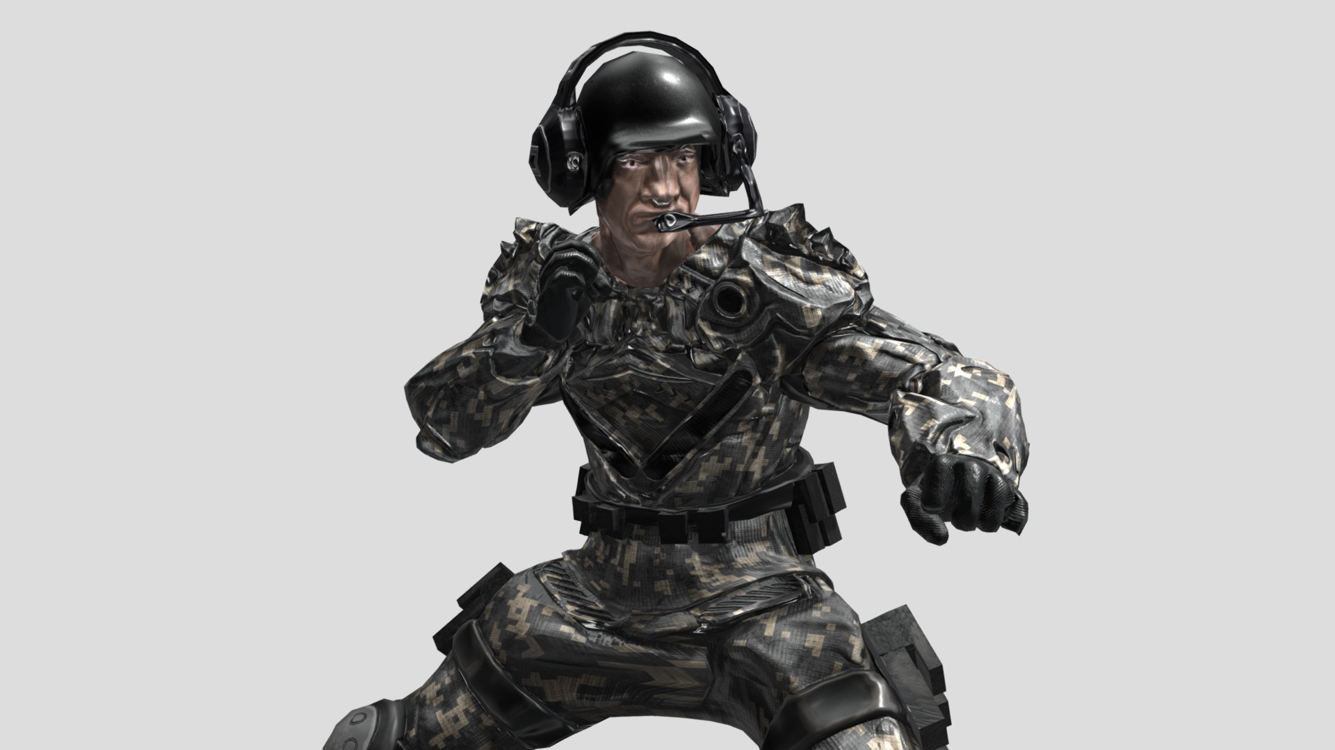 3D model Soldier Camouflage Animation - This is a 3D model of the Soldier Camouflage Animation. The 3D model is about a person in a garment.