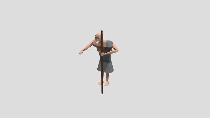 KNB217 Old King Theseus (Low Poly) 3D Model