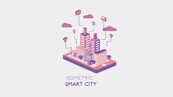 Isometric smart city 3D Model