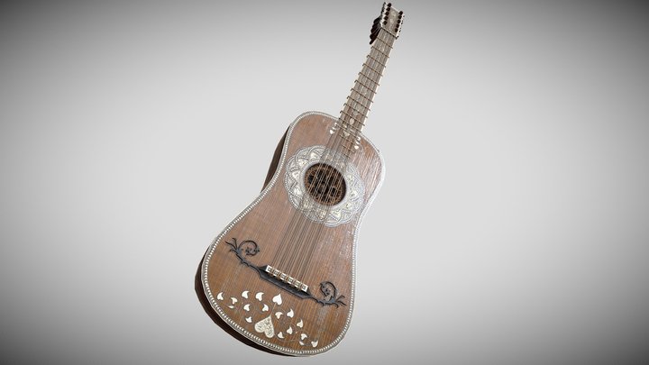 Baroque Guitar 3D Model