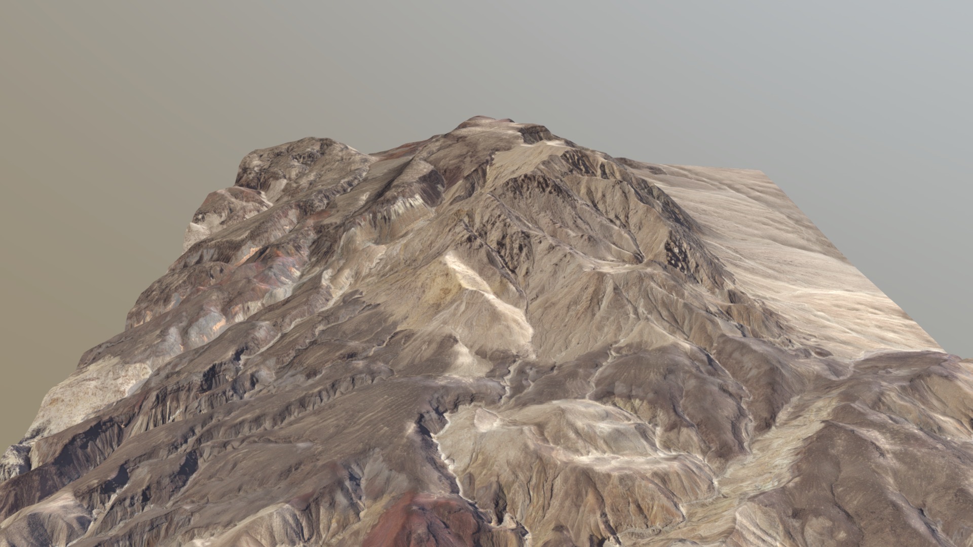 3D model Eroded Desert Mountains - This is a 3D model of the Eroded Desert Mountains. The 3D model is about a rocky mountain with a valley below.