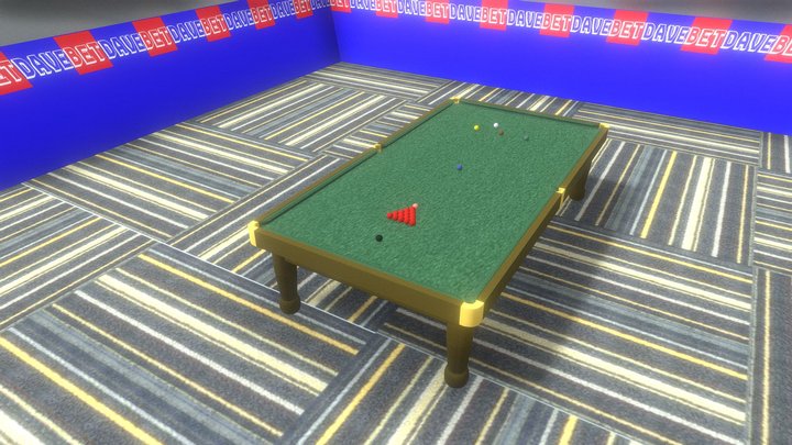 Tournament Snooker Table / Snooker Hall Scene 3D Model