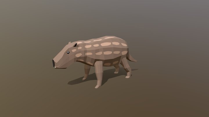 Low Poly Phoberomys 3D Model