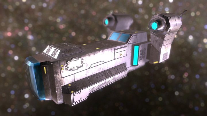 Game Ready PBR Low Poly Space Ship 3D Model