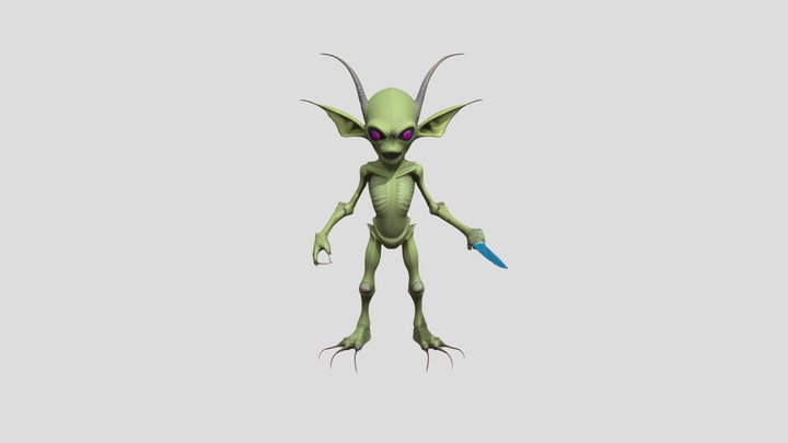 Alien creature with glowing eyes 3D Model