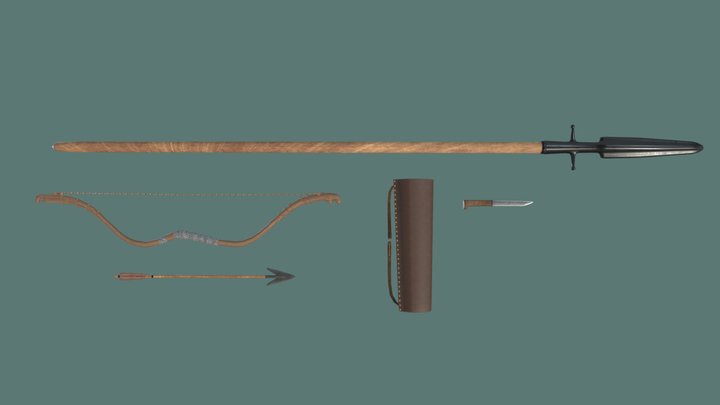 Medieval Weapons Hunting Pack 3D Model