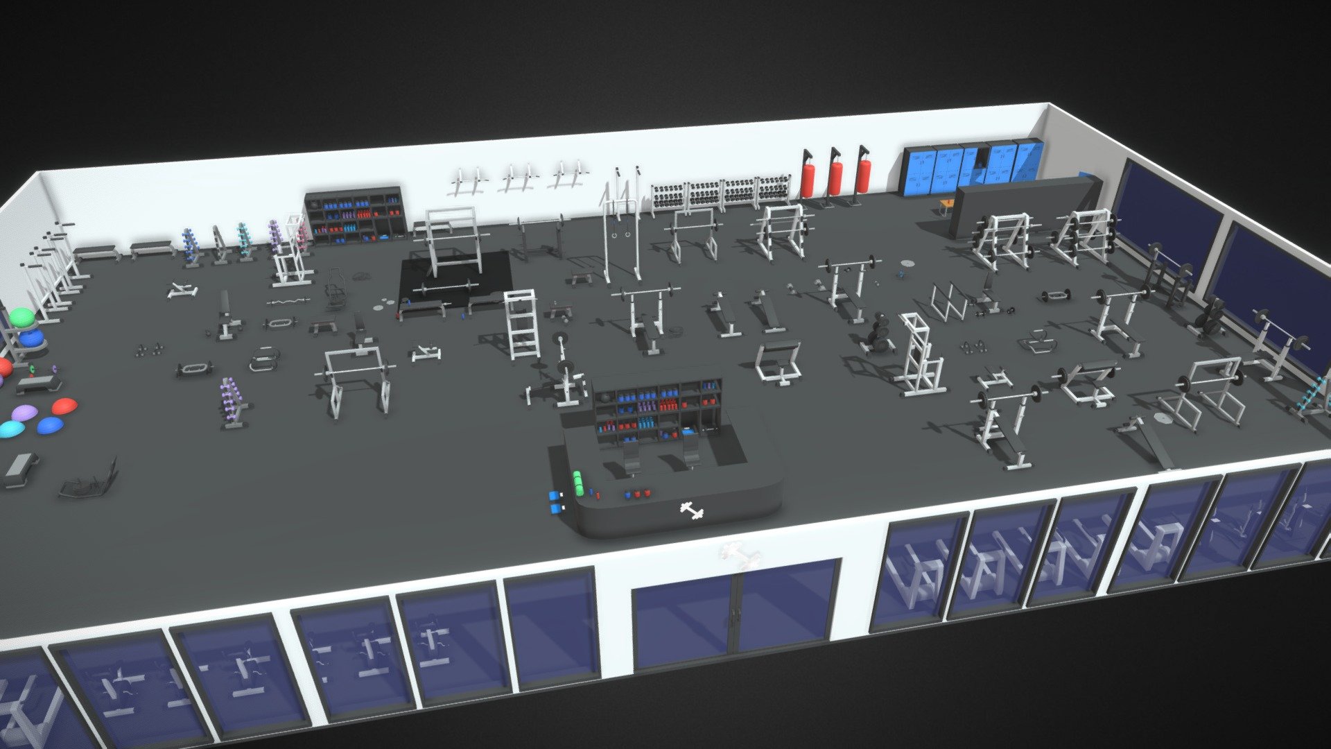 Low Poly Gym Environment 3D model by iPoly3D [2ef62cc] Sketchfab
