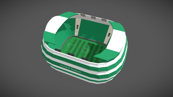 Low Poly Football Stadium 3D Model