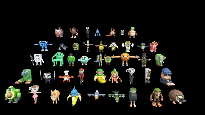 Brainrot Pack | SOUNDS + ANIMATIONS | MEGA PACK 3D Model