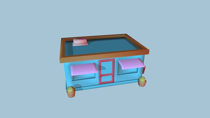 Low poly building 3D Model