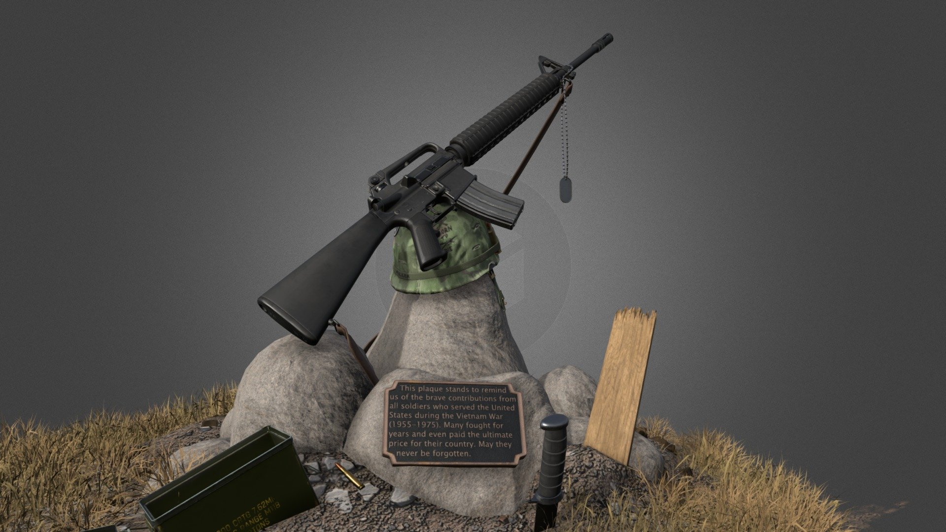Vietnam Monument - Download Free 3D model by Ryztiq [2efa126] - Sketchfab