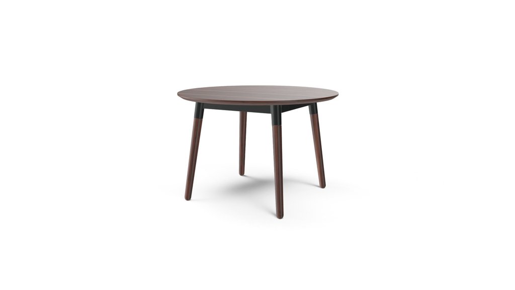 Edelweiss Round Dining Table, Walnut and Black