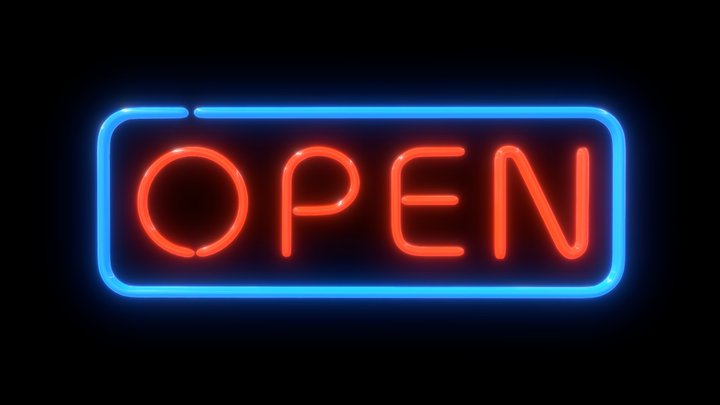 Neon Open Sign 3D Model
