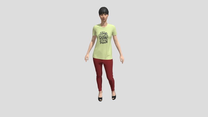 Legging & T-shirt 3D Model