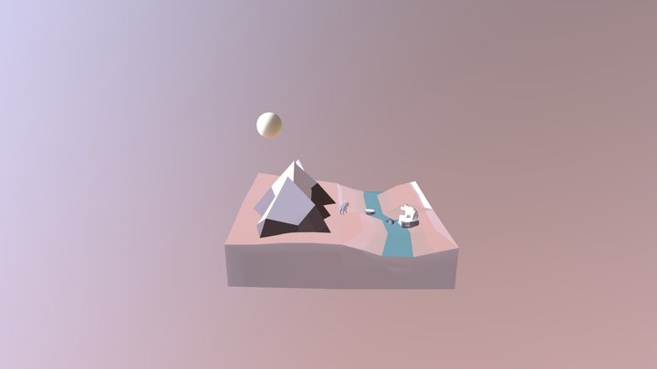 Hunter Martin P01 Arctic Island Diorama 3D Model