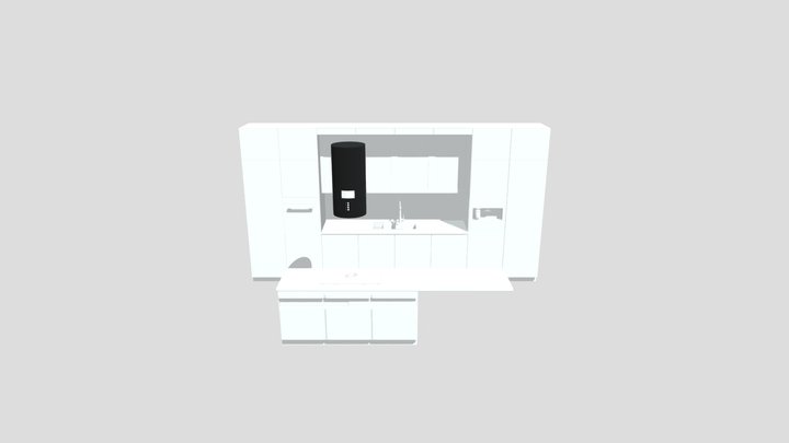 Modern Kitchen With Island 004 3D Model