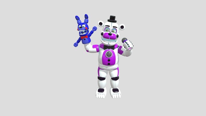 Funtime Freddy Low Poly P3d 3D Model