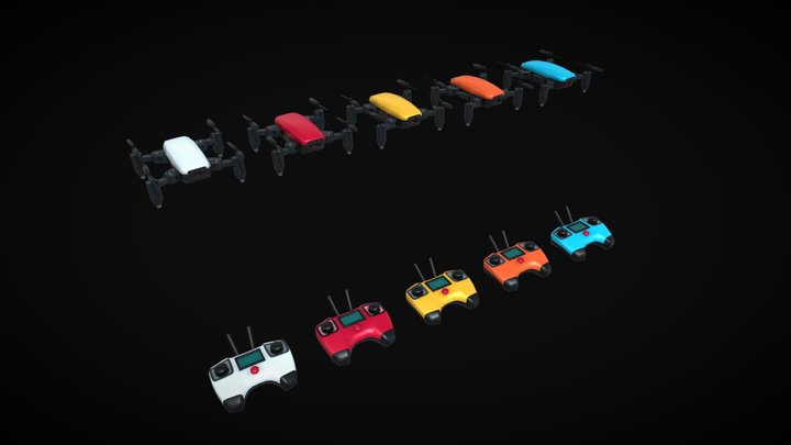 Mini Drone Set 3D Model
