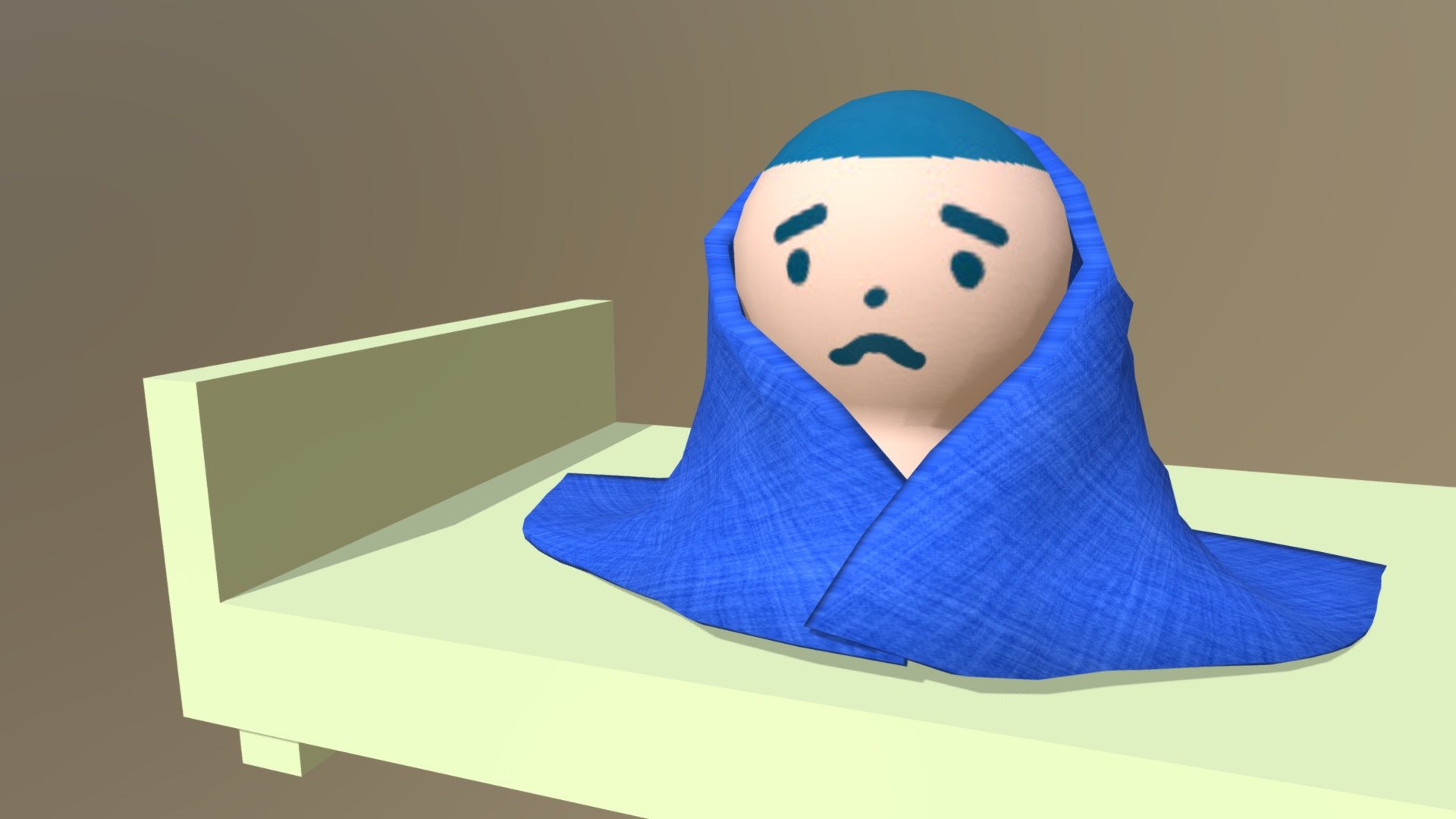 Having the Flu. Low Poly. #3December-Flu