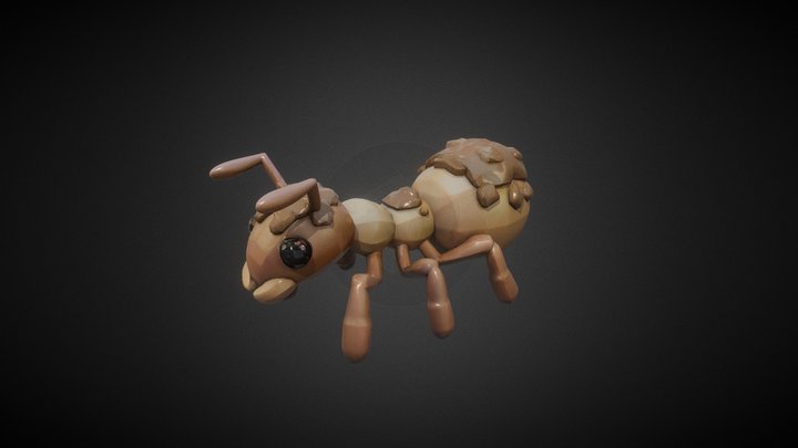 Animated worker ant figure 3D Model