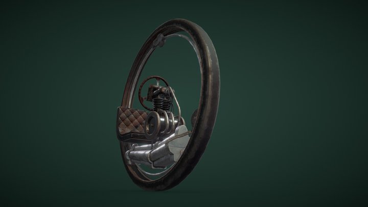Monowheel Motorcycle 1933 3D Model