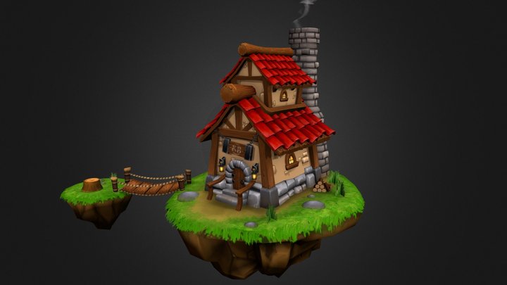 Small Island House 3D Model