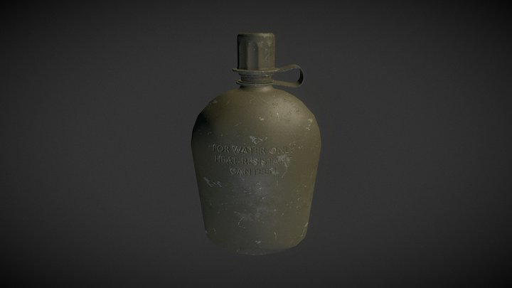 Survival Water Canteen 3D Model