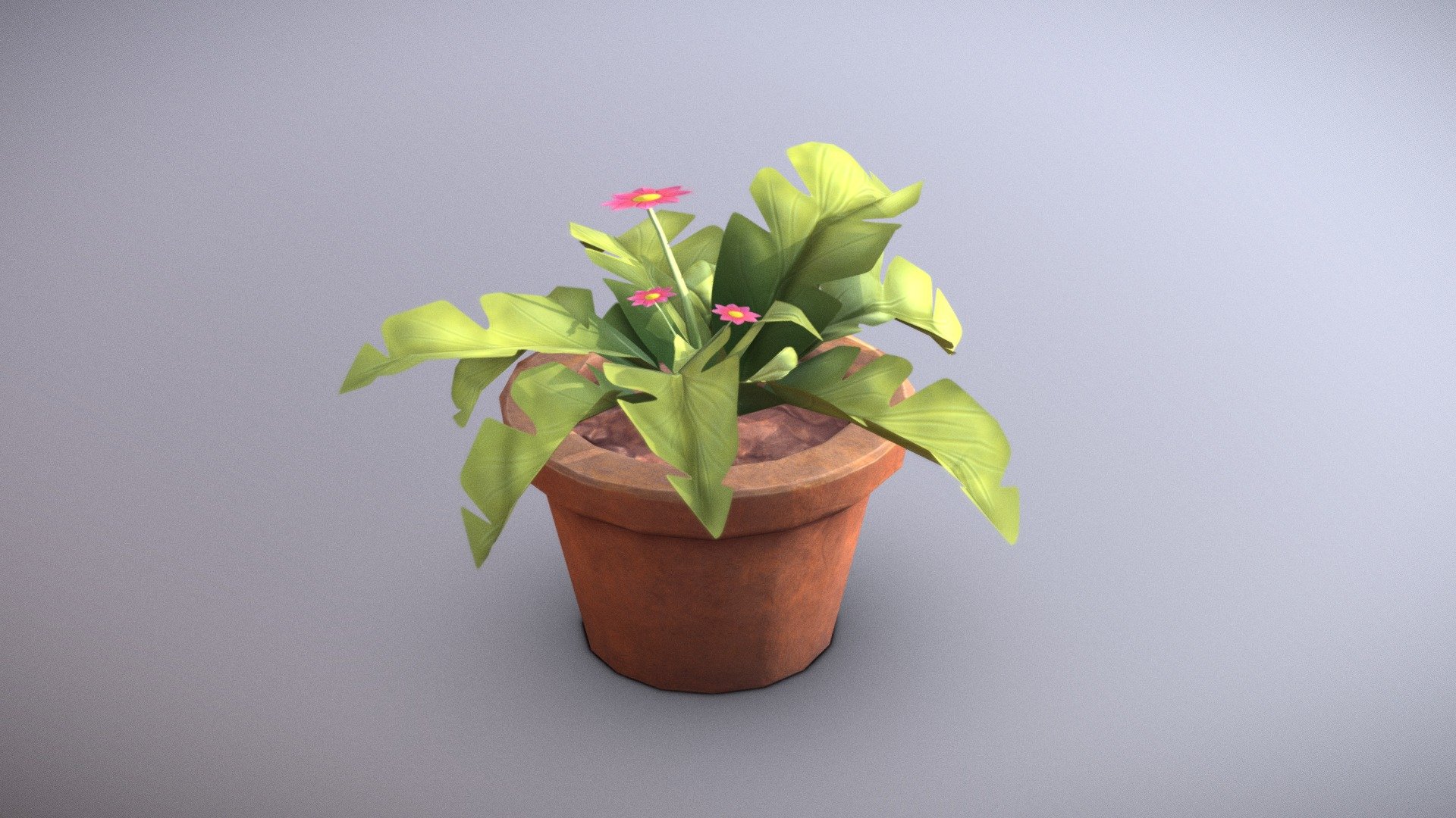  Stylized  Flower Pot  Download Free 3D  model  by Agust n 