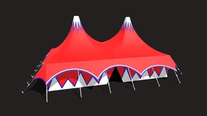 Baraque d'accueil de cirque 3D Model