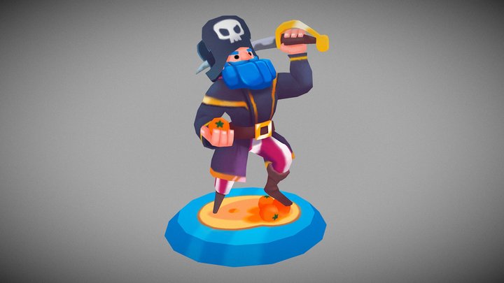 Pirate Captain - Codigames Art Test 3D Model