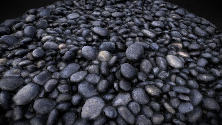 black cubble stones 3D Model