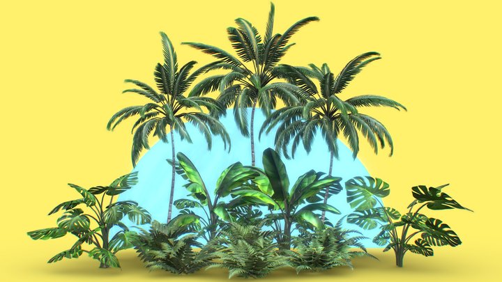 Tropical Plants Pack M02P 3D Model