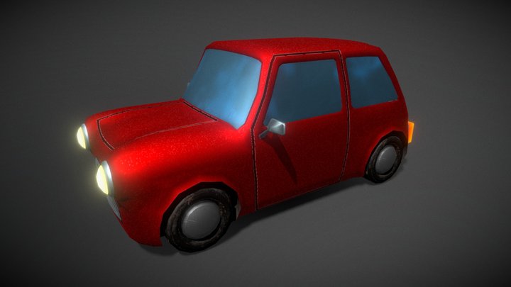 Cartoon Hatchback Car 3D Model