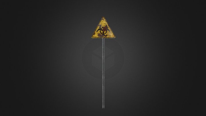 Rusty Hazardous Sign 3D Model
