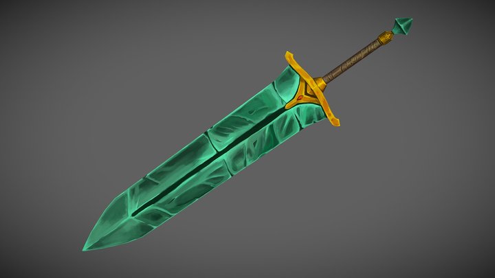 Stylized Crystal Sword 3D Model