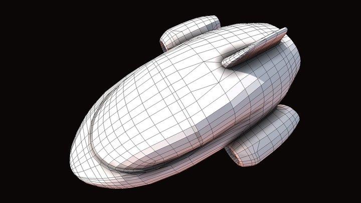 SPACA – Low Poly Space Taxi – Free 3D Model STL