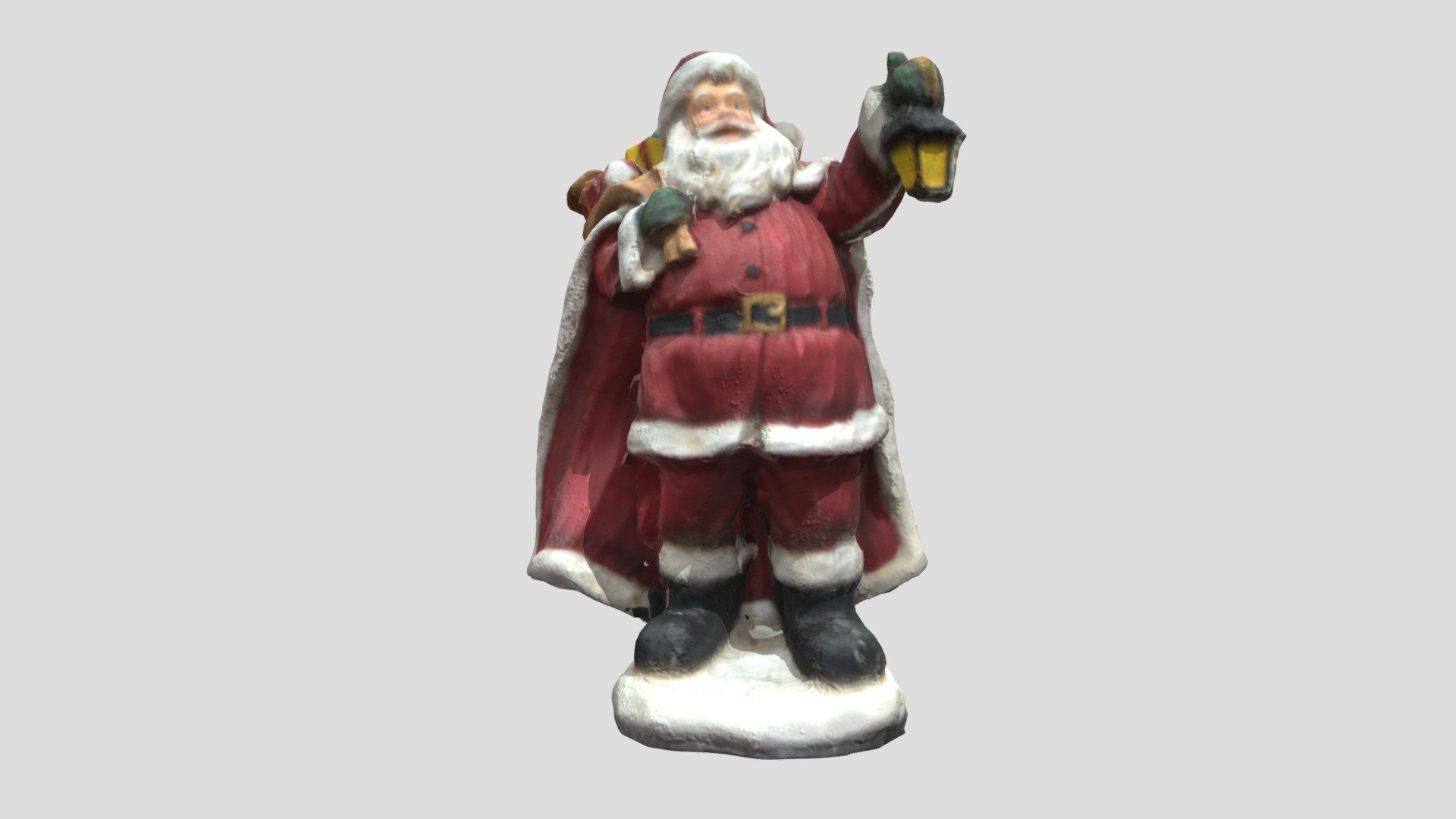 Santa With Lantern And Toy Bag
