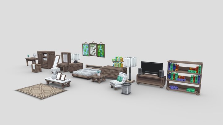 Master Bedroom Furniture Pack 3D Model