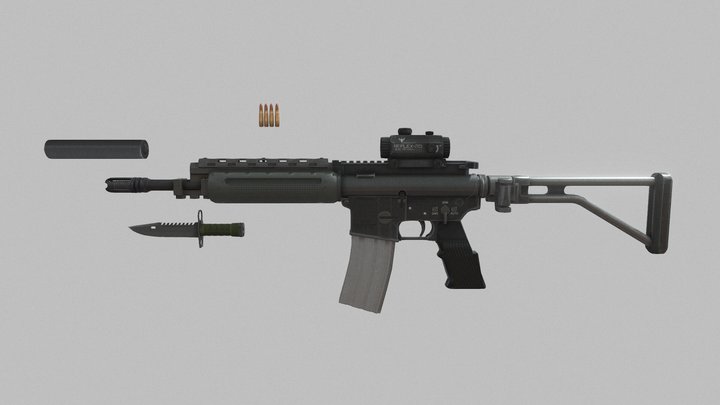lr300-Assault rifle 3D Model
