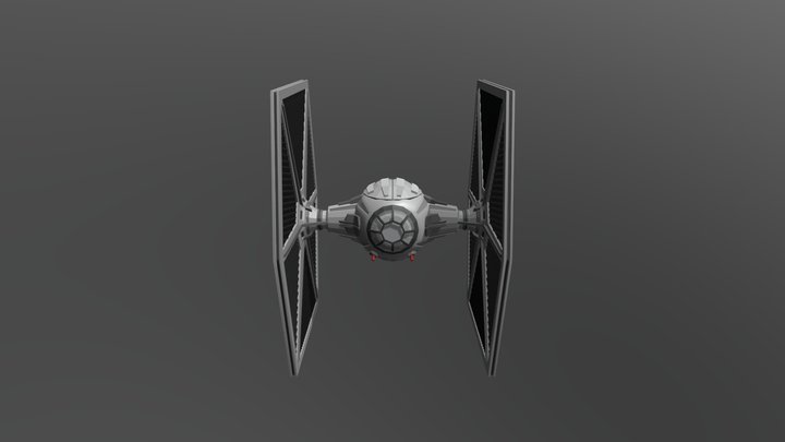 Low Poly Tie Fighter 3D Model