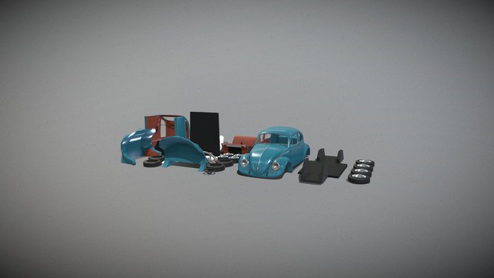 Volkswag Beetle 1963 – Modello 3D gratuito STL