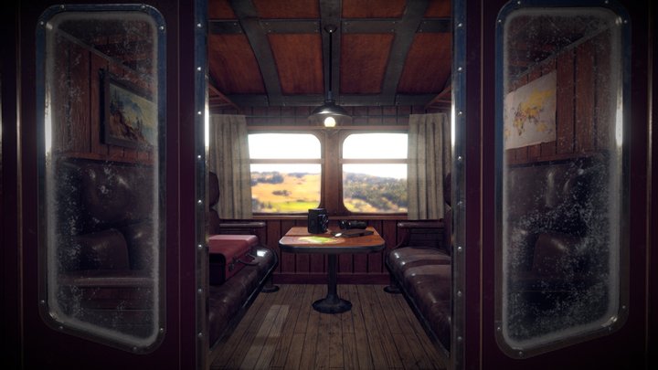 1930s Train Cabin 3D Model