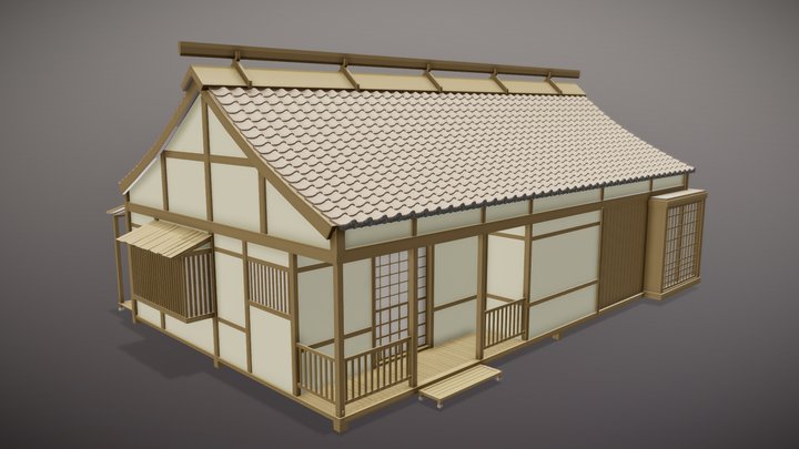 Japanese Village House 3D Model