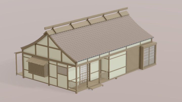 Japanese Village House 3D Model