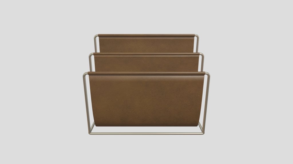 Leather Brass Book Magazine Holder